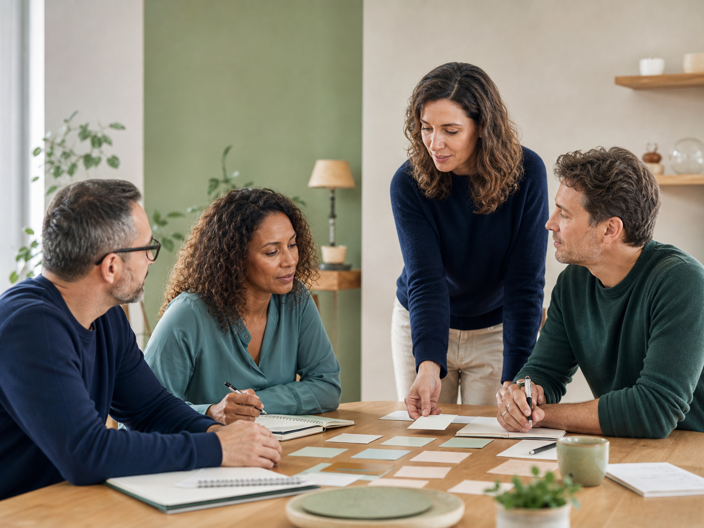 Coaching collectif : un groupe échange et construit des pistes d’action