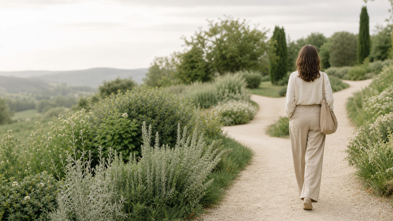 Femme avançant sur un chemin qui se divise, illustration d’un parcours professionnel choisi